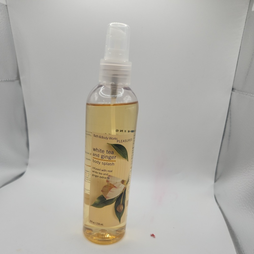 Bath & Body Works Pleasures White Tea And Ginger body splash 8 oz *rare